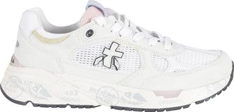 Premiata White Mased 8206 Suede-Trim Polyester Sneakers