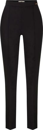 Elisabetta Franchi Broeken, Dames, Zwart, M, Polyester, Lichtgewicht cr&ecirc;pe stof broek