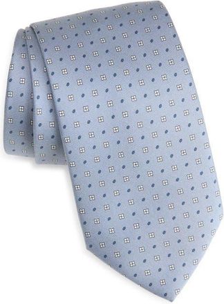 Canali Medallion Silk Tie in Light Blue at Nordstrom