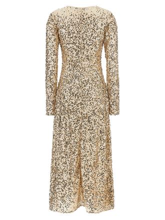 Rotate Sequin-Embellished Mesh Dress - Cream