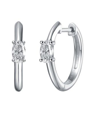 Genevive Silver Hoop Earrings