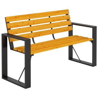 OUTSUNNY Banco de jard&iacute;n 136x54x82 cm madera natural