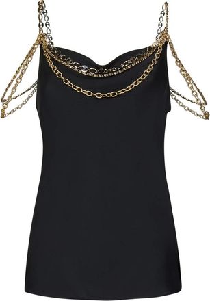 Paco Rabanne Zwarte satijnen top zonder mouwen - Dames - Tops zonder mouwen - Zwart - XS - Satijn - Tops