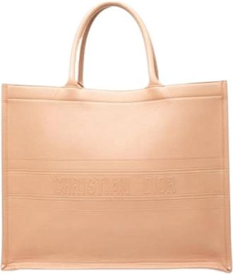 Dior Pre-owned Book Tote - Dames - Vintage Shopper - Beige - ONE Size - Leer - Vintage