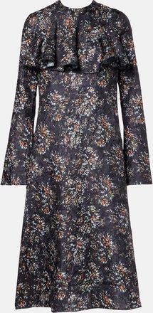 Ganni Abito midi con stampa floreale