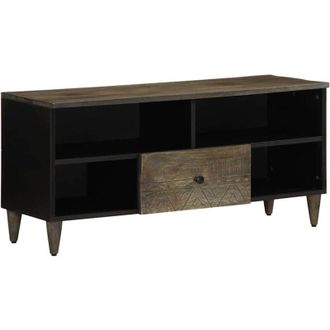 vidaXL Vidaxl - tv Cabinet Black 100x33x46 cm Solid Wood Mango
