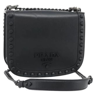 Prada Pre-owned Leather Cross Body Bag - Dames - Vintage Schoudertas - Zwart - ONE Size - Leer - Vintage