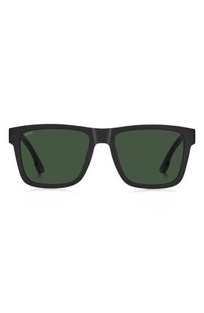 BOSS 56mm Sunglasses in Black/Green at Nordstrom