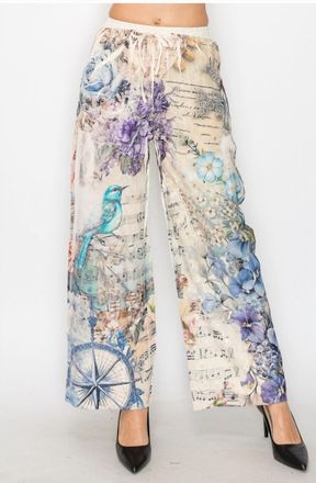 Origami Jewellery Beaux Art Drawstring Pant In Multi Color