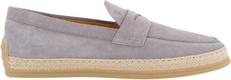 Tod's Gomma Rafia Mocassin - Heren - Loafers - Grijs - 42 1/2 EU - Leer - Schoenen