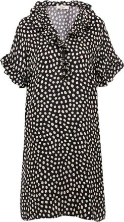 Chlo&eacute; Short-Sleeved Dots-Print Silk Jacquard Mini Dress Clothing