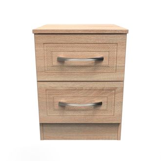 Welcome Furniture Dakar Ready Assembled Bedside Table with 2 Drawers - Modern Oak - Welcome Furniture | TJ Hughes