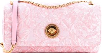 Versace Medusa Icon Chain Flap Bag Quilted Barocco Jacquard East West