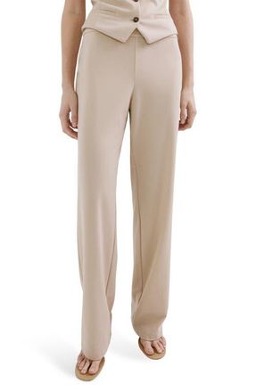Mango Wide Leg Pants in Sand at Nordstrom, Size X-Small