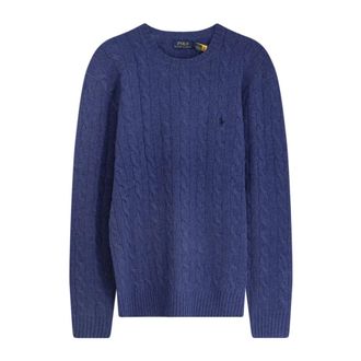 Polo Ralph Lauren Round-neck Knitwear, male, Blue, Size: 2XL Polo Ralph Lauren Sweaters