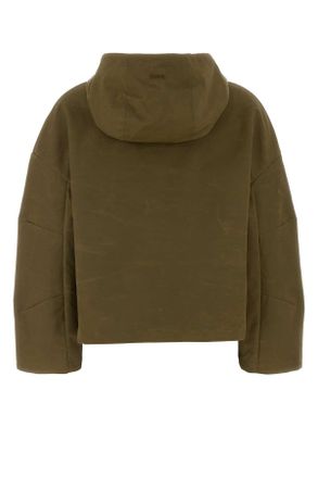 Herno Womens Army Green Cotton Blend Jacket Verde Oliva Exterior: Nylon Giacche E Gilet