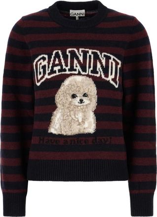 Ganni Maglieria - Dames - Ronde hals truien - Veelkleurig - S - Truien & Vesten
