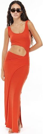 Mother of All Papper Cut Out Maxi Dress in Orange at Nordstrom, Size X-Small