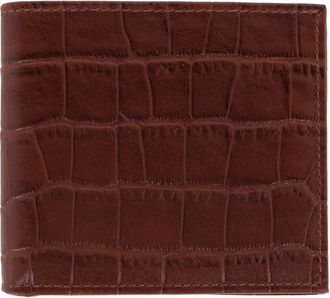 Trafalgar Store Esteban Croco Embossed Leather 8 Slot Bi-Fold Wallet in Brown at Nordstrom