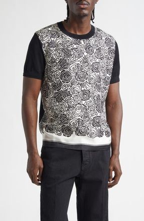 Givenchy Rose Print in Black/Ivory at Nordstrom, Size X-Large