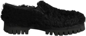 Dolce & Gabbana Slippers Formele Jurk - Heren - Loafers - Zwart - 41 1/2 EU - Leer - Schoenen