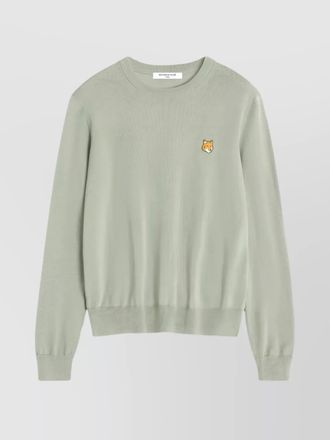 Maison Kitsun&eacute; ribbed hem long sleeve crew neck jumper