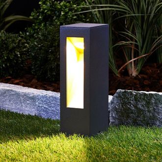 Lucande LED Outdoor lights Jenke (modern) in Black made of Aluminium (1 light source,) from Lucande pillar lights, garden light, path light, bollard light