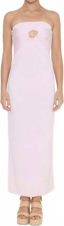 FORE COLLECTION Chic Resort Beach Seashell Strapless Maxi Dress In Pink