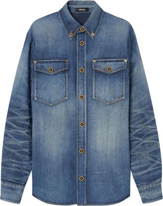 Versace Giacca-camicia denim Made in Japan - Blu