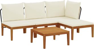 vidaXL 5 Uds. Madera De Acacia S&oacute;lida Y Cuerda Natural Vidaxl