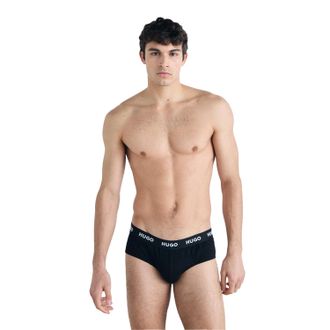 HUGO BOSS Hugo Heren Logo Stretch Slip (Set van 3) (Zwart)