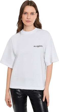 AllSaints Swoop Amelie T-Shirts Womens Clothing Optic White : LG (US 10-12), Cotton