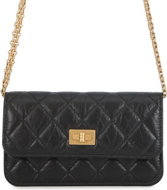 Chanel Black Leather Chain/Shoulder Wallet (Pre-Owned)