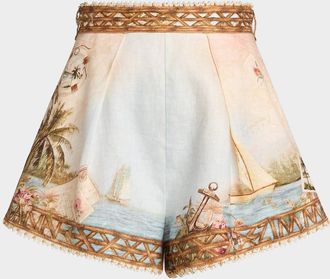 Zimmermann Mahon Island Linen Shorts