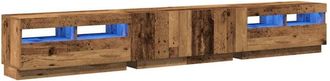 vidaXL Vidaxl - Mueble Tv Luces Led Madera Ingenier&iacute;a Envejecida 260x35x40 Cm