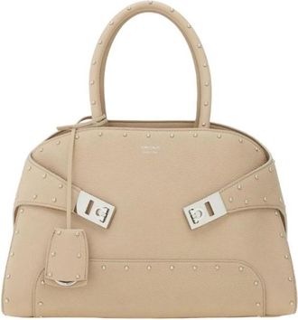 Ferragamo Hug Handbag - Dames - Handtassen - Beige - ONE Size - Leer - Tassen