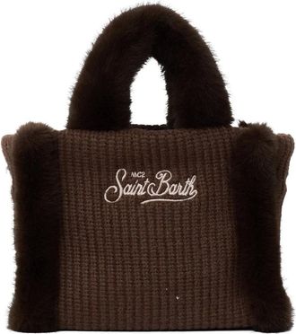 MC2 Saint Barth Vanity Mini Shearling Rib - Dames - Tassen - Bruin - Maat: ONE Size Poliester