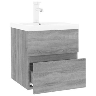 Berkfield Home Sink Cabinet with Built-in Basin Grey Sonoma Engineered Wood