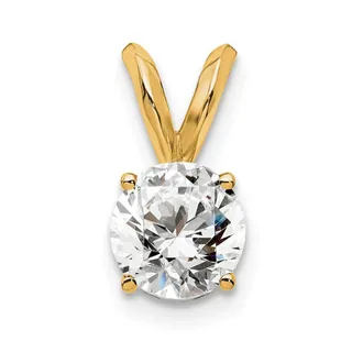 Diamond2Deal 14k Gold Round Lab Grown Diamond Solitaire Pendant (0.5ct, VS, G-H)