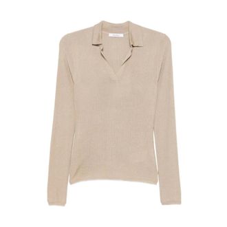 Max Mara Gergo Maglia-Canottiera Top - Dames - V-hals truien - Grijs - L - Truien & Vesten
