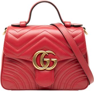 Gucci Pre-owned Gucci Mini GG Marmont Matelasse Leather Top Handle Bag Ladies 38MFE37LMJEM7B56