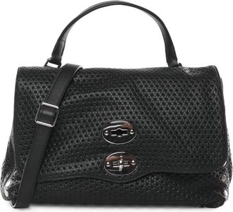 Zanellato Postina Messenger Bag - Dames - Handtassen - Zwart - ONE Size - Leer - Tassen
