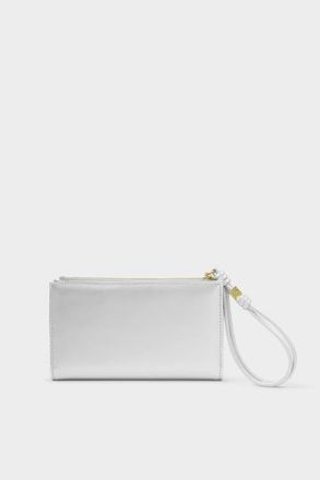 Katie Loxton Arden Large Braided Wristlet Wallet in Silver at Nordstrom