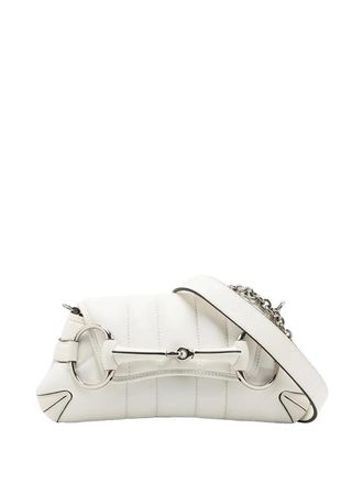Gucci Borsa a tracolla Horsebit 1955 piccola in pelle con catena 2016-2025 - Bianco