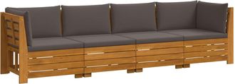 vidaXL 4 Uds. Conjunto De Sof&aacute;s De Exterior Madera De Acacia S&oacute;lida Vidaxl