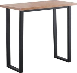 Ainpecca 120CM Oak Breakfast Bar Table with Metal Legs Coffee Kitchen Pub - Ainpecca