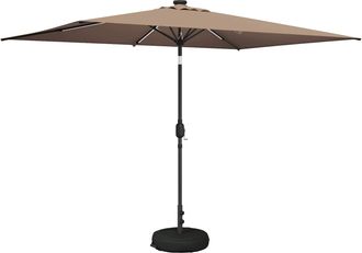 vidaXL Parasol De Jard&iacute;n Con Luces Led Y Base 200 X 300 Cm Poli&eacute;ster Vidaxl
