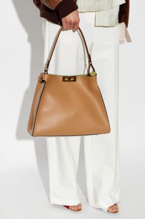 Fendi Way Medium Shoulder Bag, Womens, Brown