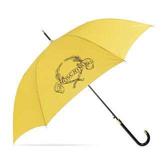 Moschino Accessoires, unisex, Geel, ONE Size, Polyester, Logo Paraplu