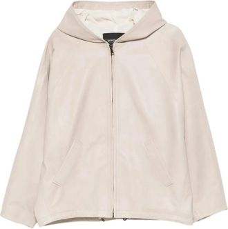 Simonetta Ravizza Cambridge Hooded Jacket - Dames - Leren en Su&egrave;de Jassen - Beige - 2XS - Leer - Jassen